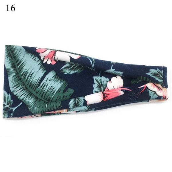 Womens Wide Elastic Headband - For Sports Workout Running