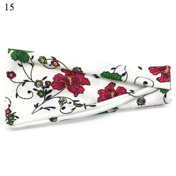 Womens Wide Elastic Headband - For Sports Workout Running