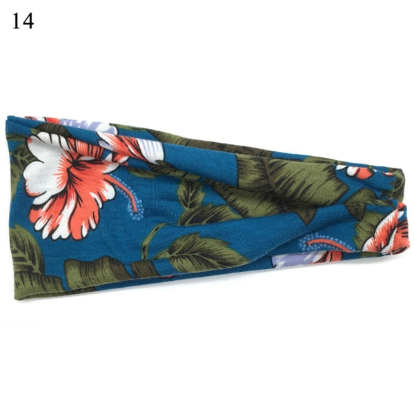 Womens Wide Elastic Headband - For Sports Workout Running