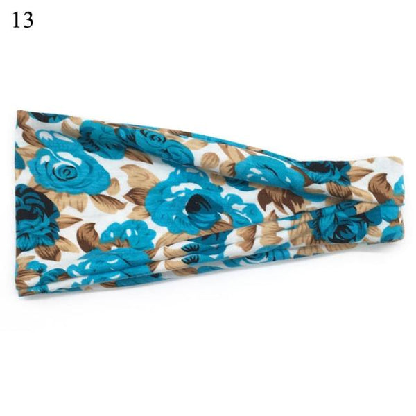 Womens Wide Elastic Headband - For Sports Workout Running