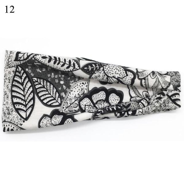 Womens Wide Elastic Headband - For Sports Workout Running