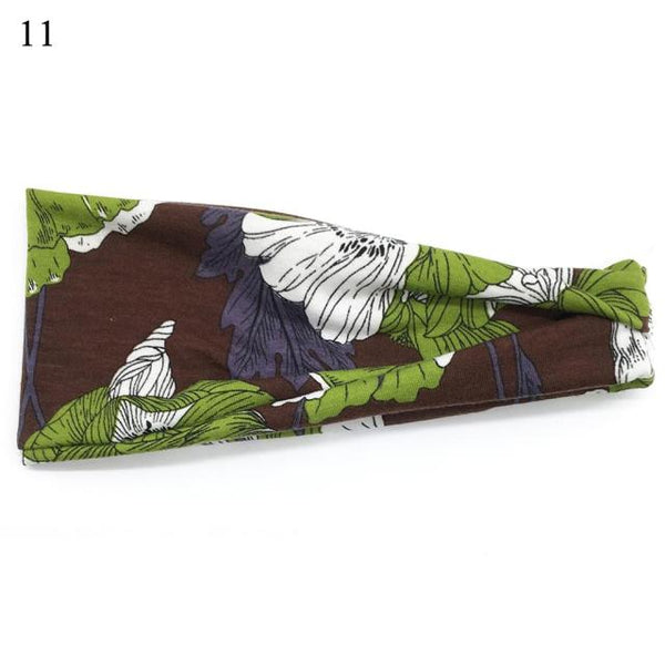 Womens Wide Elastic Headband - For Sports Workout Running