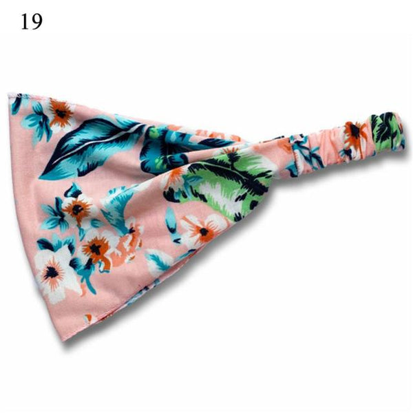 Womens Wide Elastic Headband - For Sports Workout Running