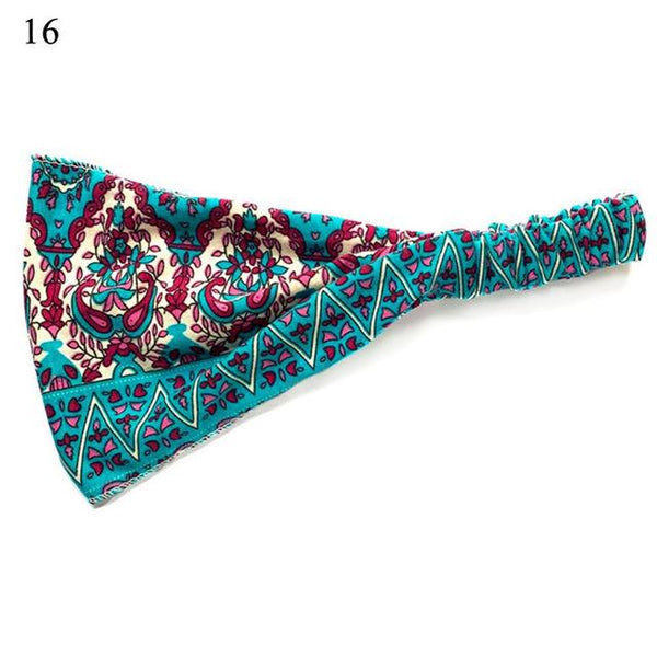 Womens Wide Elastic Headband - For Sports Workout Running