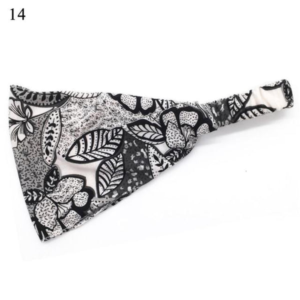 Womens Wide Elastic Headband - For Sports Workout Running