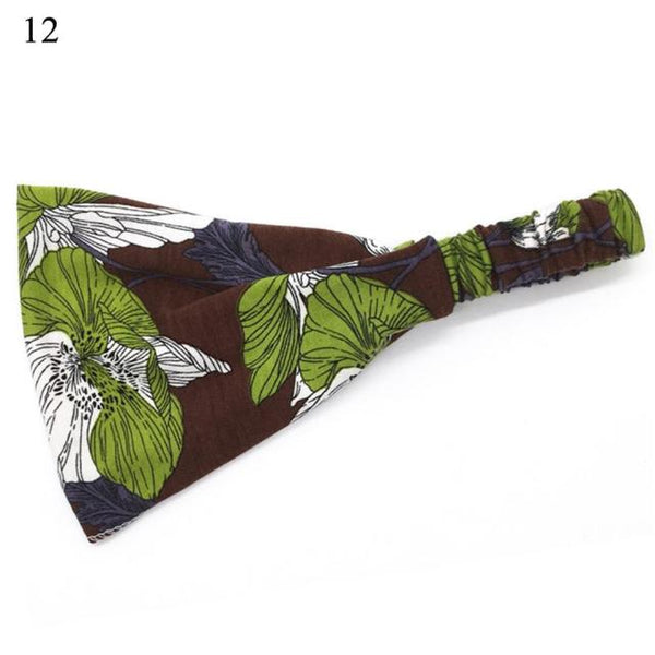 Womens Wide Elastic Headband - For Sports Workout Running