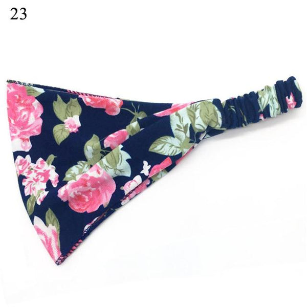 Womens Wide Elastic Headband - For Sports Workout Running