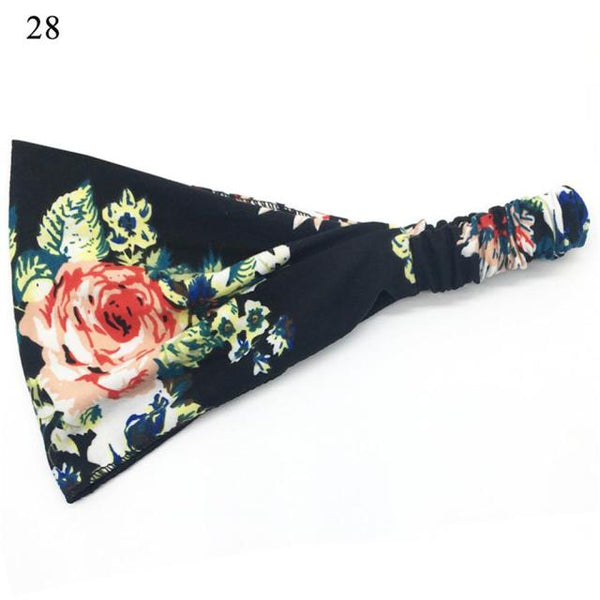 Womens Wide Elastic Headband - For Sports Workout Running