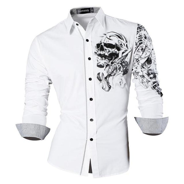 Mens Casual Slim Fit Dress Shirt -  Dragon