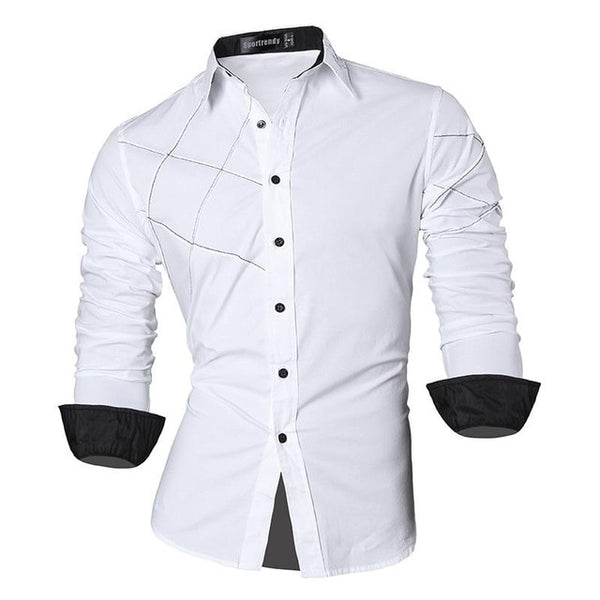 Mens Casual Slim Fit Dress Shirt -  Dragon