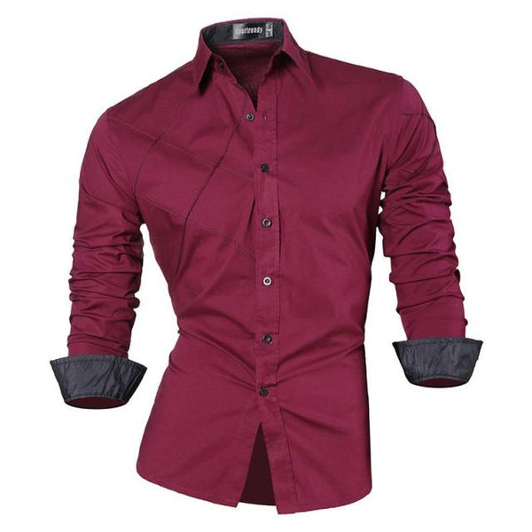 Mens Casual Slim Fit Dress Shirt -  Dragon