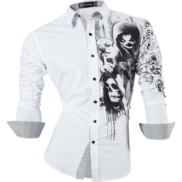 Mens Casual Slim Fit Dress Shirt -  Dragon