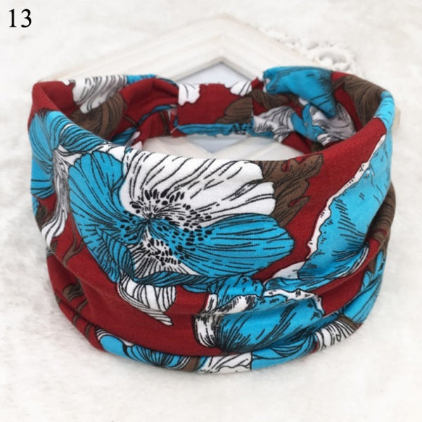 Womens Wide Elastic Headband - For Sports Workout Running