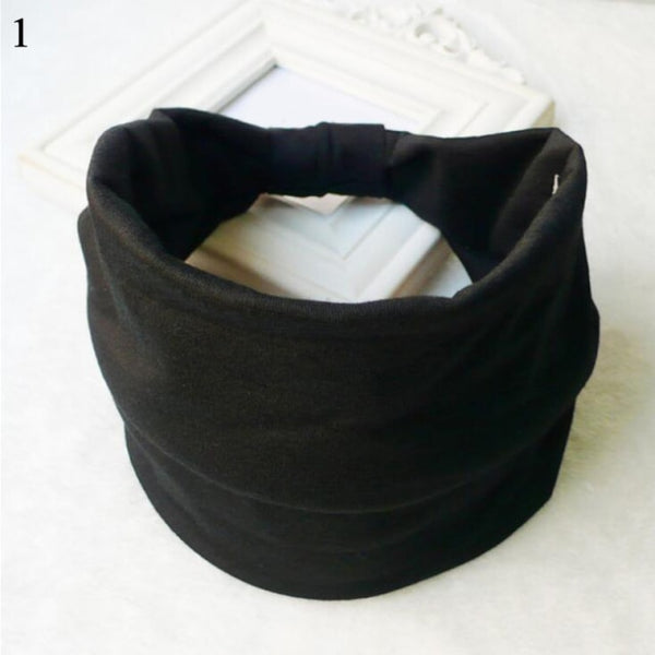 Womens Wide Elastic Headband - For Sports Workout Running