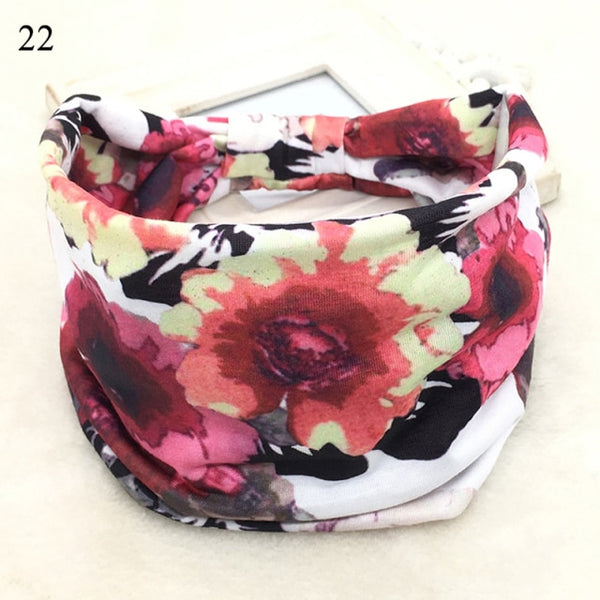 Womens Wide Elastic Headband - For Sports Workout Running