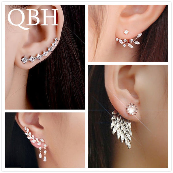 Womens New Fashion Climbing Earrings - Pearls Angel Wings Leaf Feather Flowers