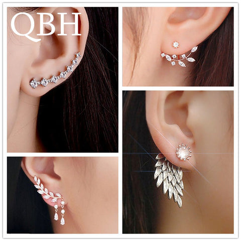 Womens New Fashion Climbing Earrings - Pearls Angel Wings Leaf Feather Flowers