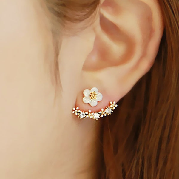 Womens New Fashion Climbing Earrings - Pearls Angel Wings Leaf Feather Flowers