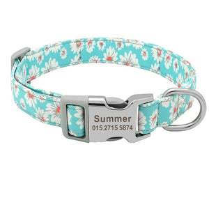 Personalized Nylon ID Dog Collar - Free Engraving Small Medium Large Dogs