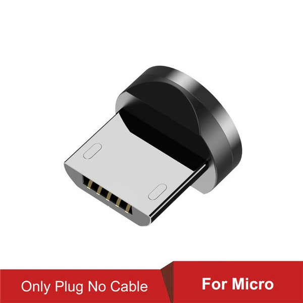 Fast Charging Micro USB, Type C, Mobile Phone Cable w Rotating Magnetic Head