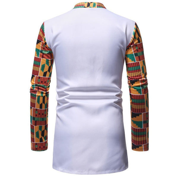 Mens 2piece Dashiki Set - Collar With Full Sleeve Shirt & Trousers