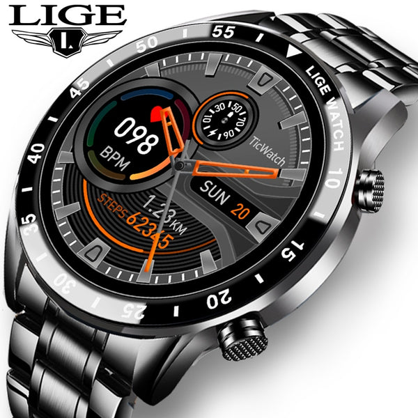 Mens LIGE Luxury Brand Multifunctional Smart Watch