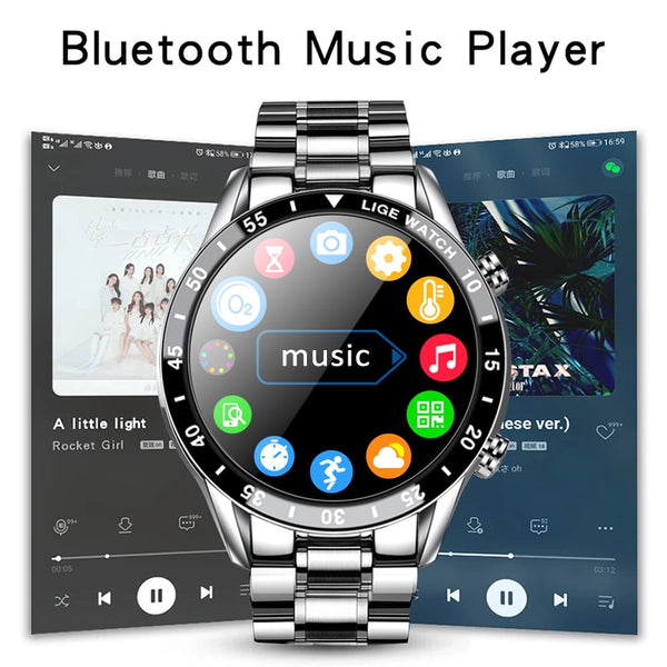 Mens LIGE Luxury Brand Multifunctional Smart Watch