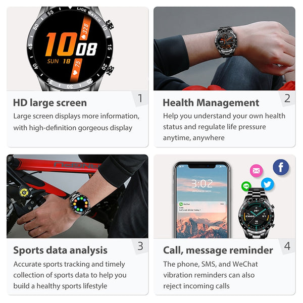 Mens LIGE Luxury Brand Multifunctional Smart Watch