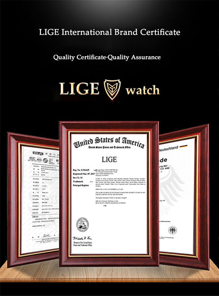 Mens LIGE Top Brand Luminous Quartz WristWatch - Life Waterproof, Military, Stop Watch, Shock Resistant, Auto Date, Chronograph, Complete Calendar