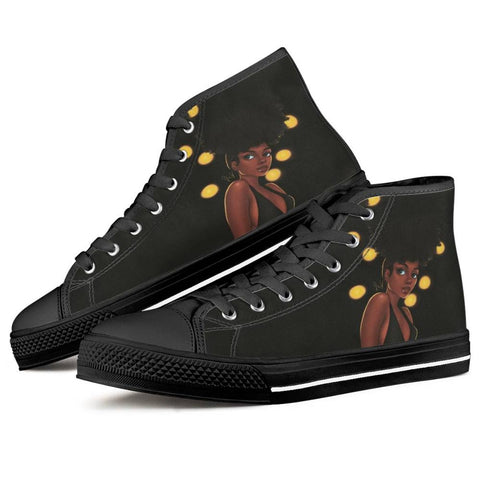 Womens Lace-Up Customizable Classic Sneakers - Black Lives Matter