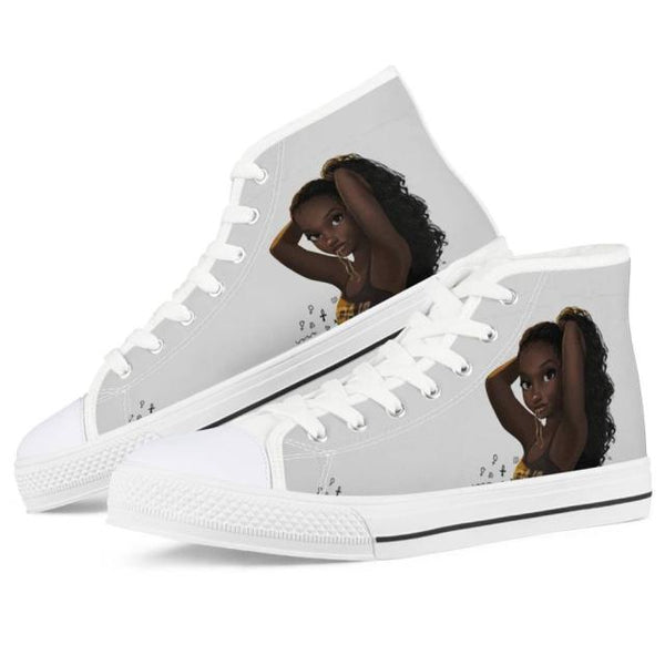 Womens Lace-Up Customizable Classic Sneakers - Black Lives Matter