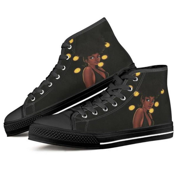Womens Lace-Up Customizable Classic Sneakers - Black Lives Matter