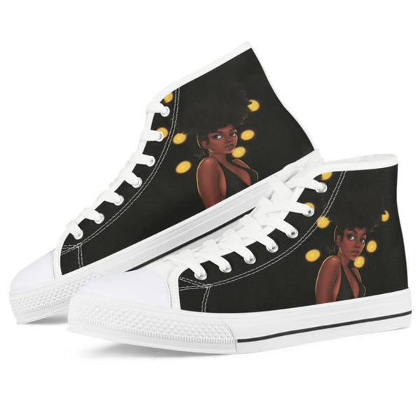 Womens Lace-Up Customizable Classic Sneakers - Black Lives Matter
