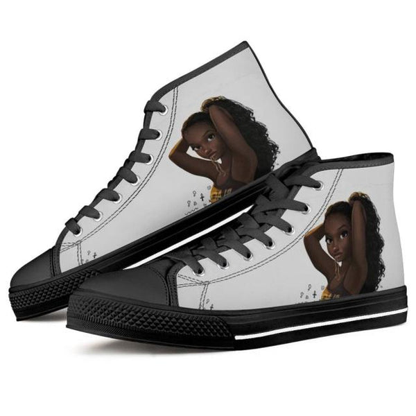 Womens Lace-Up Customizable Classic Sneakers - Black Lives Matter