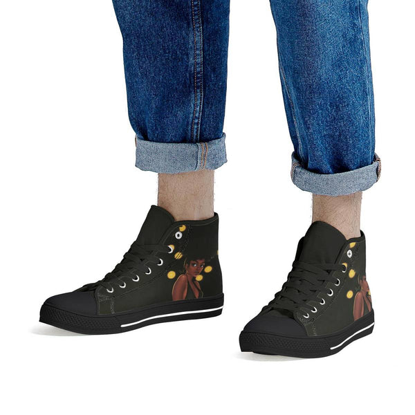 Womens Lace-Up Customizable Classic Sneakers - Black Lives Matter