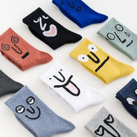 Unisex Anime Art Funny Harajuku Face Socks