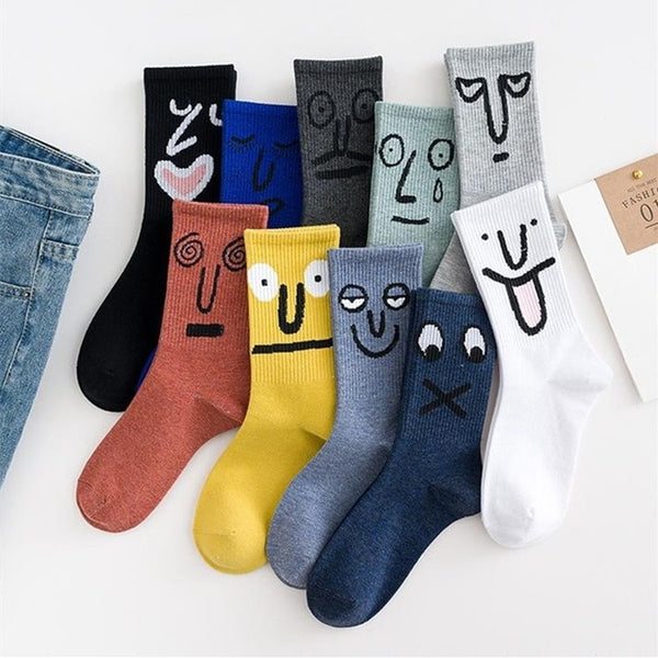 Unisex Anime Art Funny Harajuku Face Socks