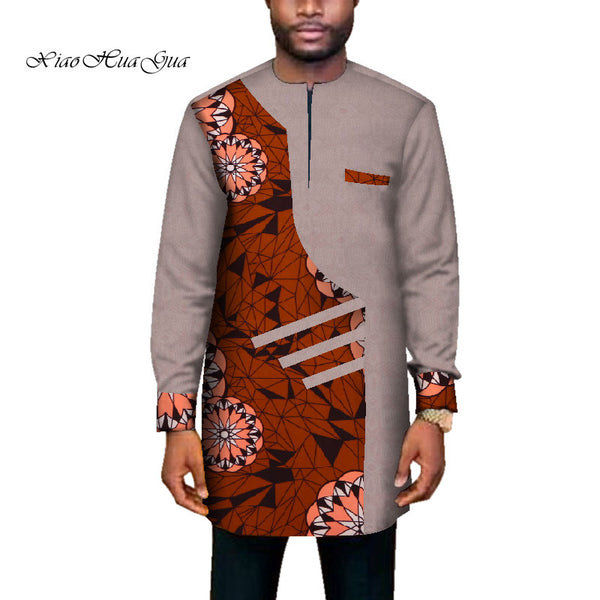 Mens African Clothing Dashiki Shirt + Ankara Pant Set