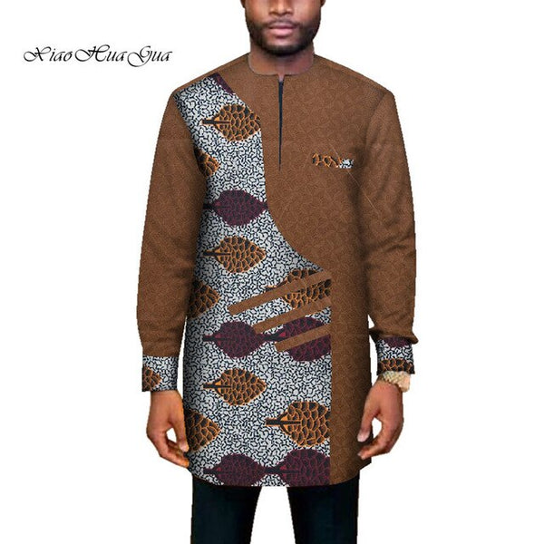 Mens African Clothing Dashiki Shirt + Ankara Pant Set