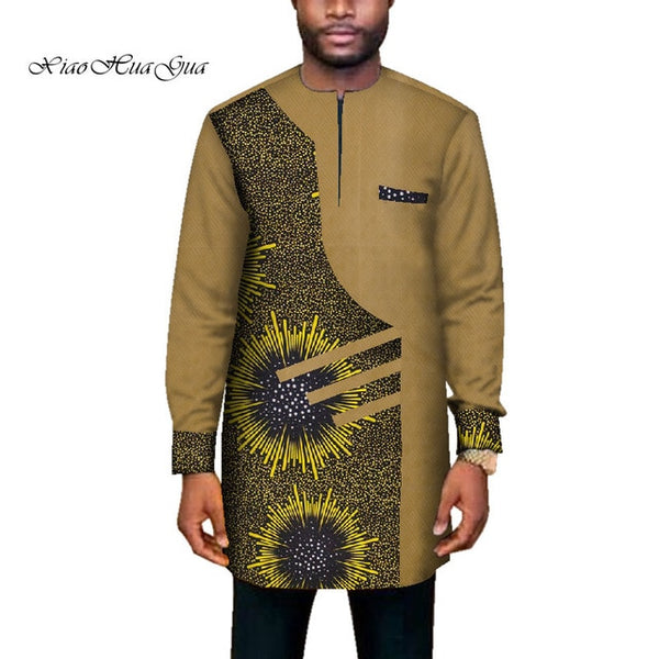 Mens African Clothing Dashiki Shirt + Ankara Pant Set