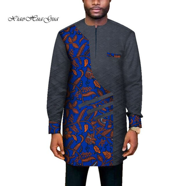 Mens African Clothing Dashiki Shirt + Ankara Pant Set