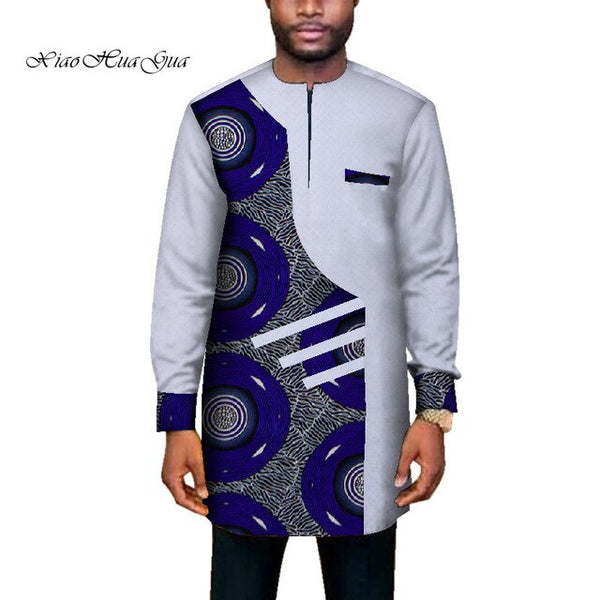 Mens African Clothing Dashiki Shirt + Ankara Pant Set