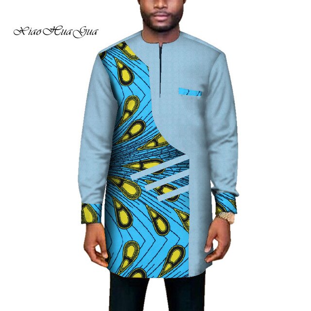 Mens African Clothing Dashiki Shirt + Ankara Pant Set
