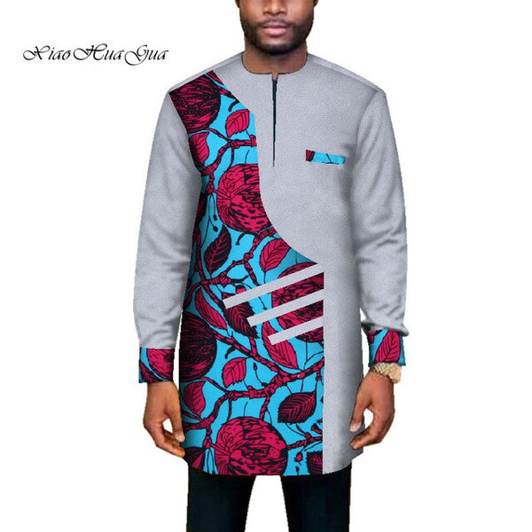 Mens African Clothing Dashiki Shirt + Ankara Pant Set