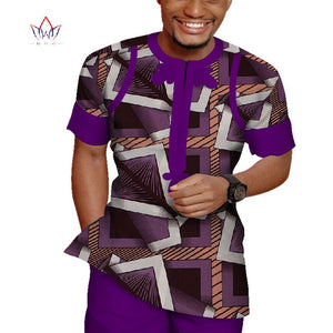 Mens Dashiki African Clothing, Shirt and pants 2pc set, Bazin Riche