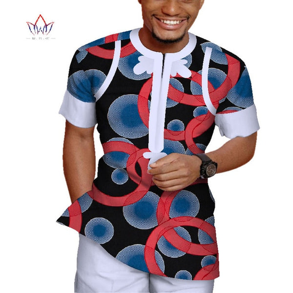 Mens Dashiki African Clothing, Shirt and pants 2pc set, Bazin Riche