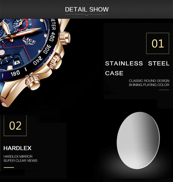 Mens Top Brand Luxury Chronograph Quartz Watch
