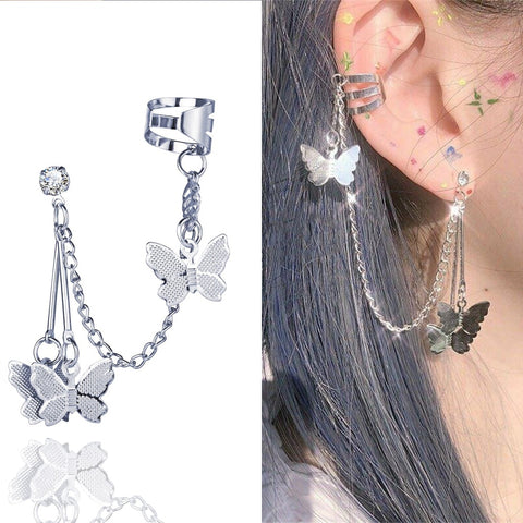Womens Fashion Butterfly Clip Pierced Earrings - Crosses Butterflies, Different Varieties