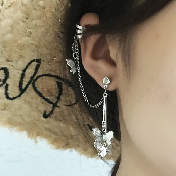 Womens Fashion Butterfly Clip Pierced Earrings - Crosses Butterflies, Different Varieties