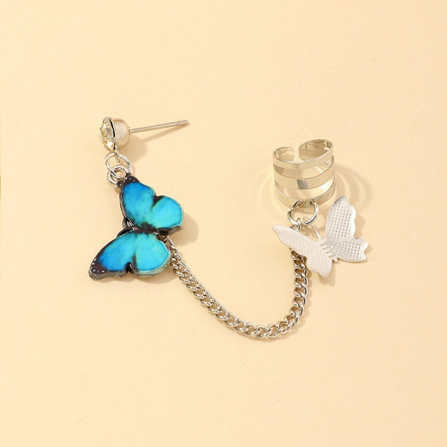 Womens Fashion Butterfly Clip Pierced Earrings - Crosses Butterflies, Different Varieties
